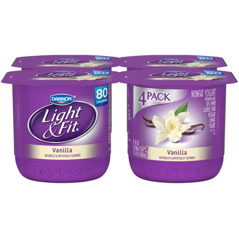 Dannon Light & Fit Vanilla Nonfat Yogurt, 6 oz, 4 count La Comprita